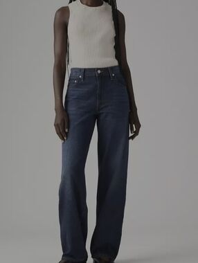 baggy dad jeans levis dark wash